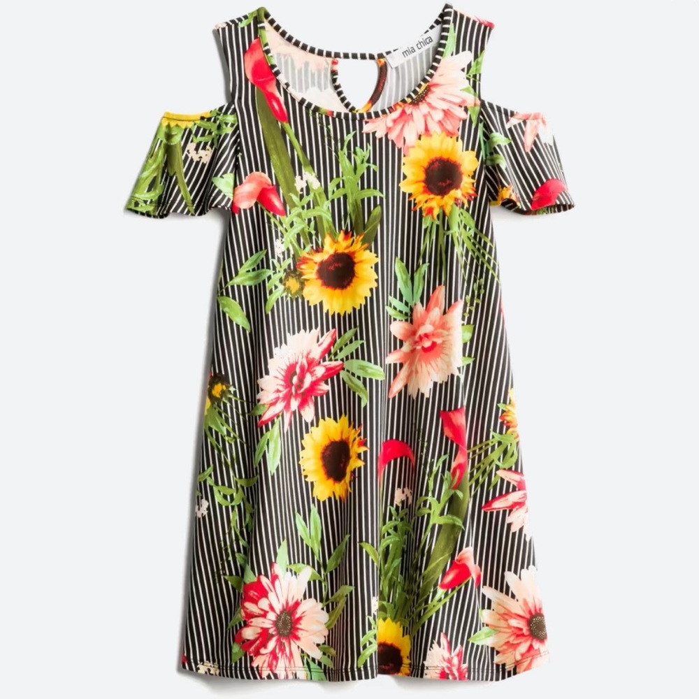Mia Chica Rikki Cold Shoulder Swing Dress